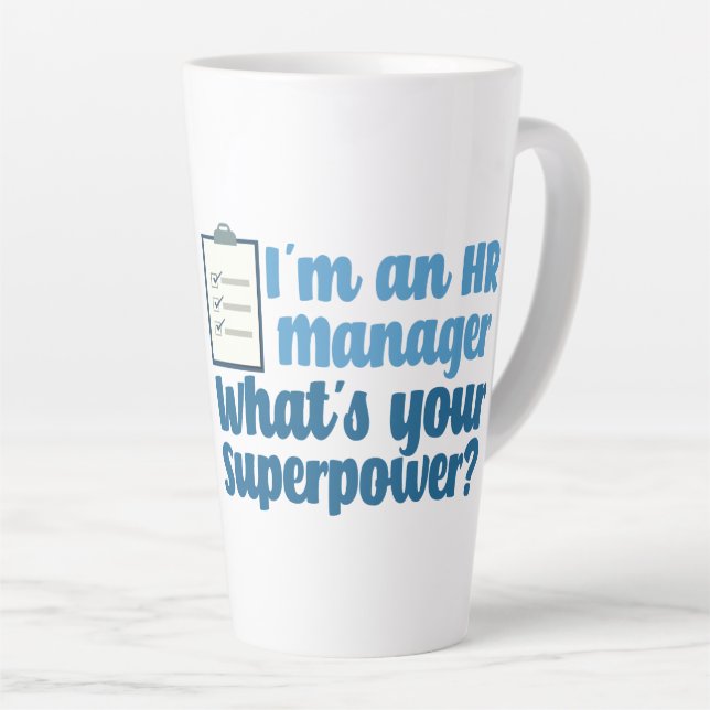 Tasse Latte Funny Human Resources Superhero (Angle droit)
