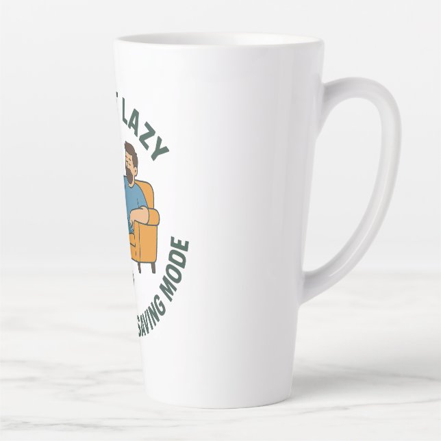 Tasse Latte Funny Papa T-Shirt Mode d'économie d'énergie (Droite)