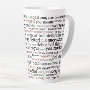 Tasse Latte Funny Shakespeare Insulte littérature classique