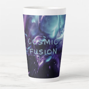 Tasse Latte Fusion Cosmique Abstrait Céleste Galaxie Violette 