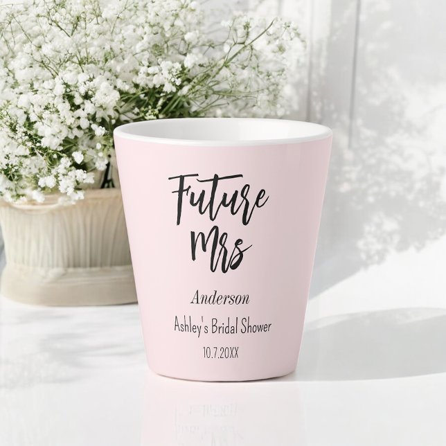 Tasse Latte Futur de la mariée Mme Blush Pink (Créateur téléchargé)