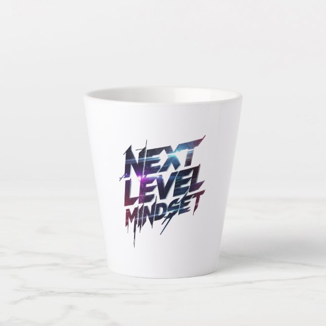 Tasse Latte Futuristic Glitch Typography for Success (Devant)