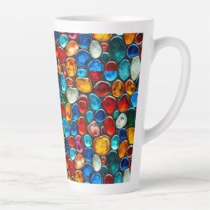 Tasse Latte Galets de mer multicolores