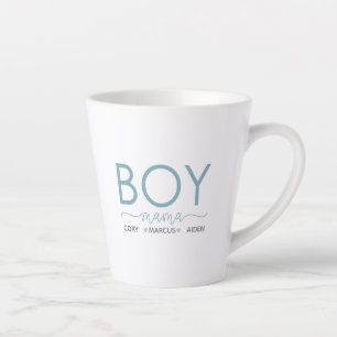 Tasse Latte Garçon Mama Personnalisé Avec Des Noms