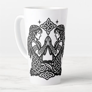 Tasse Latte Gémeaux — Jumeaux du zodiaque de l'encre hantée