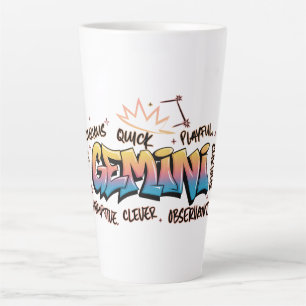 Tasse Latte Gémeaux Zodiaque Graffiti
