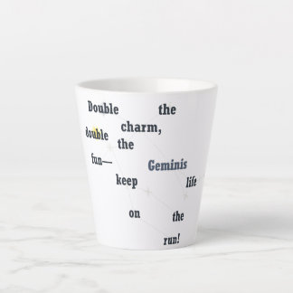 Tasse Latte Gemini Amusant et Inspirant Design Utilisation Quo
