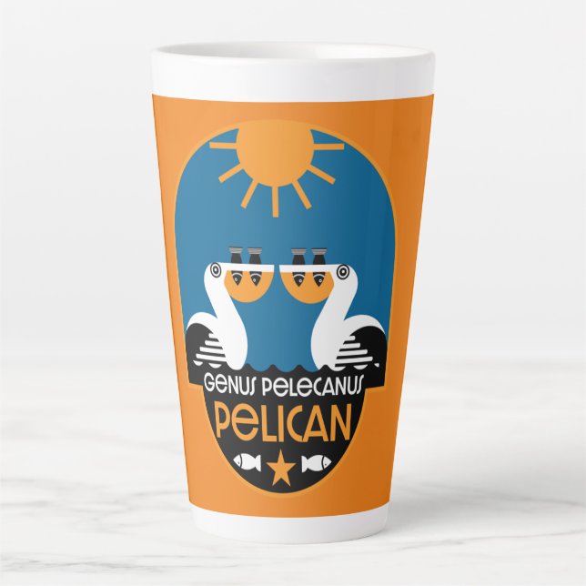 Tasse Latte Genus Pelecanus Bird Art (Devant)
