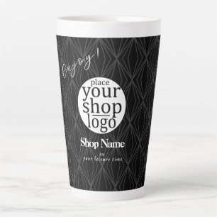 Tasse Latte Géométrie moderne Logo noir Entreprise