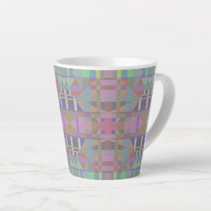 Tasse Latte Géométrique vert violet rose