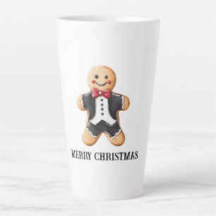 Tasse Latte Gingerbread Homme Cookie en Tuxedo