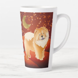 Tasse Latte GINKGO la boue rouge -Texte personnalisable