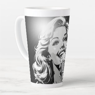 Tasse Latte Glace blonde de style comic graphique BW 50
