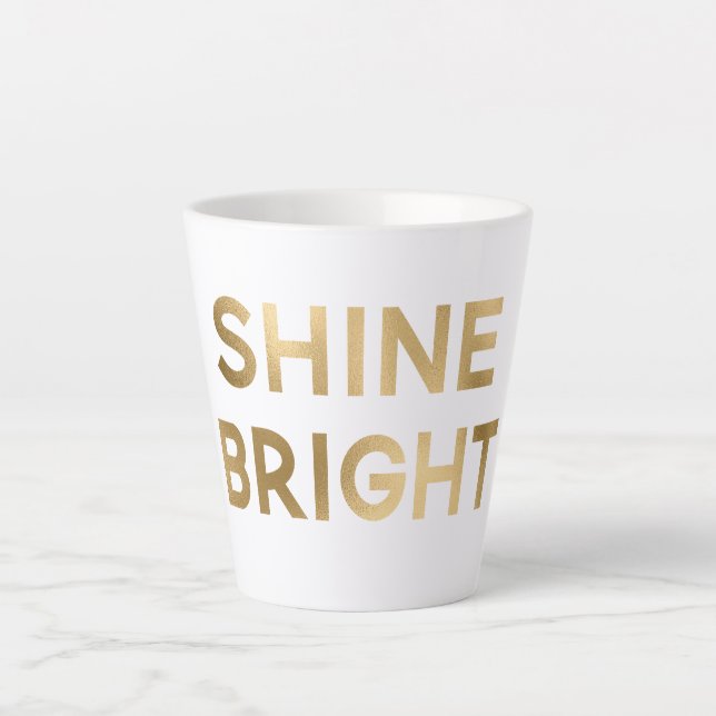 Tasse Latte Glam Or brillant Noël brillant (Devant)