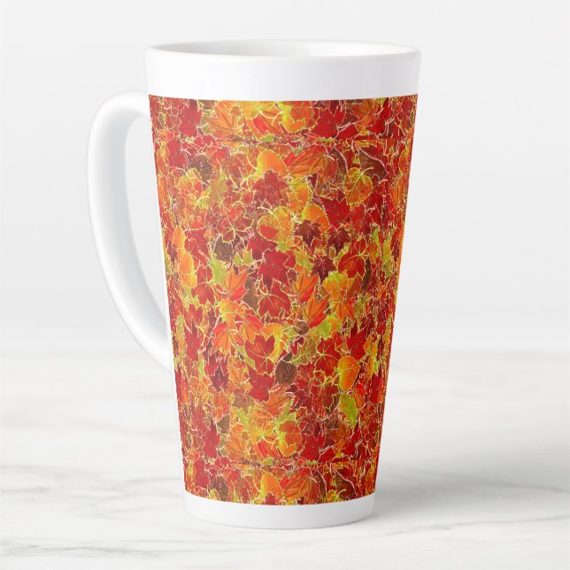 Tasse Latte Glittery Fall Maple Feuilles (Angle gauche)