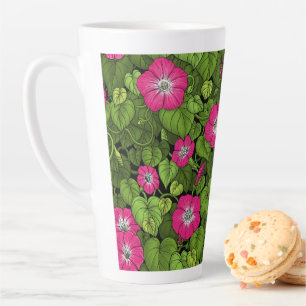 Tasse Latte Gloire du matin en rose et vert