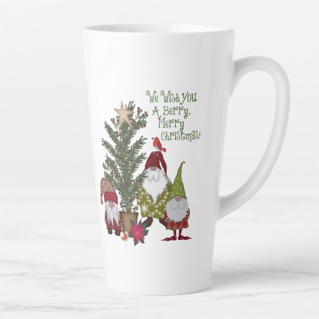 Tasse Latte Gnomes Christmas Berry Joyeux (Droite)