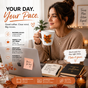 Tasse Latte Go Time - Motivational Quote Design for the Fearle