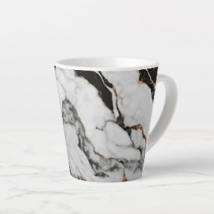 Tasse Latte Gold Black et Marbre blanc tendance