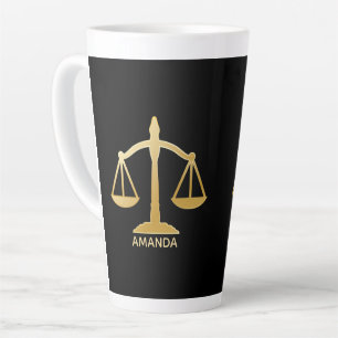 Tasse Latte Golden Scales of Justice Law Theme
