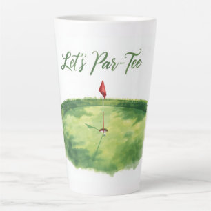 Tasse Latte Golf Faisons un Par avec un drapeau de golf sur fo