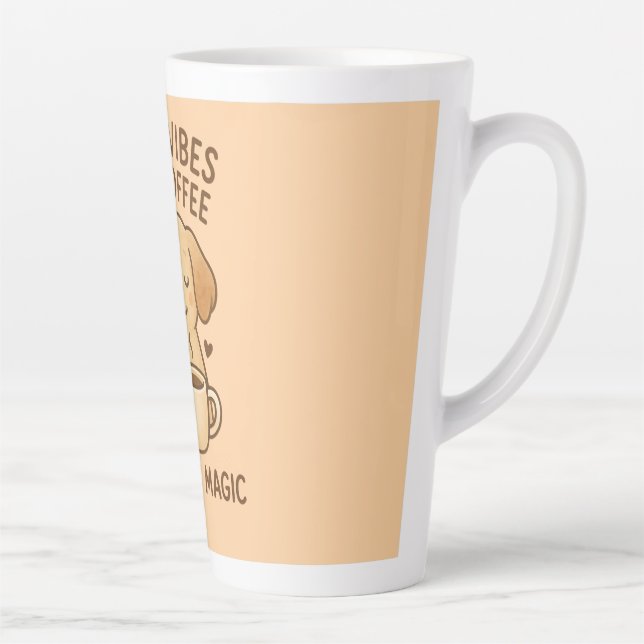 Tasse Latte Good Vibes & Café - Artwor numérique de marionnett (Droite)