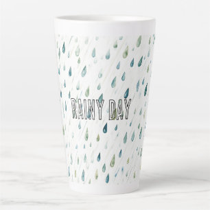 Tasse Latte Gouttes de pluie Jour de pluie