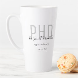 Tasse Latte Graduate Keepsaké Black Grey Nom Diplôme PhD