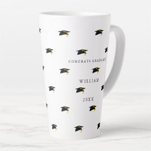 Tasse Latte Graduation de date personnalisée Grande taille