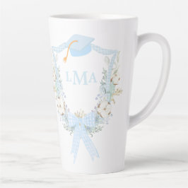 Tasse Latte Graduation En vichy Monogramme du sud de Preppy