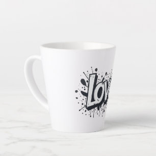 Tasse Latte Graffiti Graffiti Amour monochrome balise