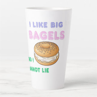 Tasse Latte Grand Bagels Chemise Drôle de Petit Déjeuner