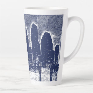 Tasse Latte Grand City Night Lights cityscape skyline