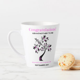 Tasse Latte Grand-mère à l'arbre généalogique rose