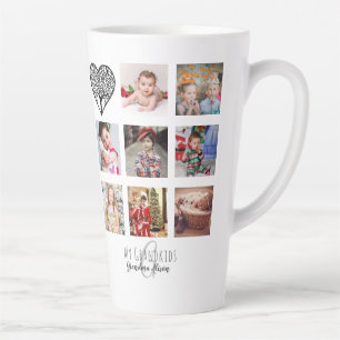 Tasse Latte Grand-mère aime sa famille arbre photo collage Cad