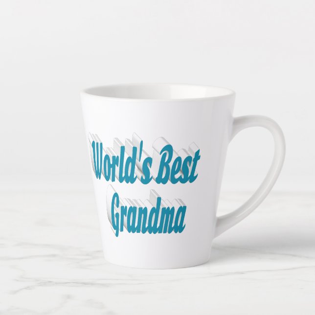 Tasse Latte Grand-mère ciel bleu typographie Fête des mères (Droite)