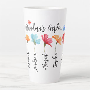 Tasse Latte Grand-mère's Garden Flower Nom du grand-enfant