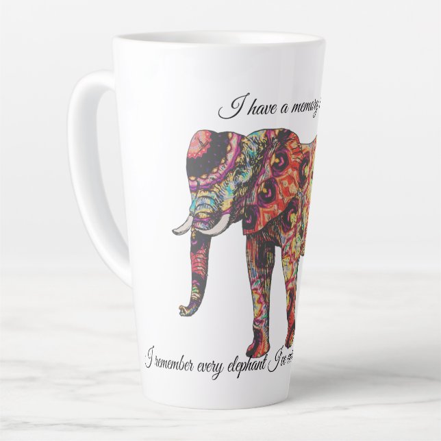 Tasse Latte Grand Musique d'éléphant (Angle gauche)