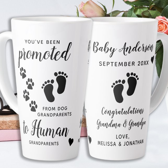 Tasse Latte Grand-Parents De Chiens Promus À Grand-Mère Humain (Créateur téléchargé)