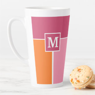 Tasse Latte Grandes bandes Feminine avec Monogramme