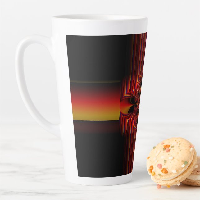 Tasse Latte Grandes Petites Bandes Avec Bow (En situation)