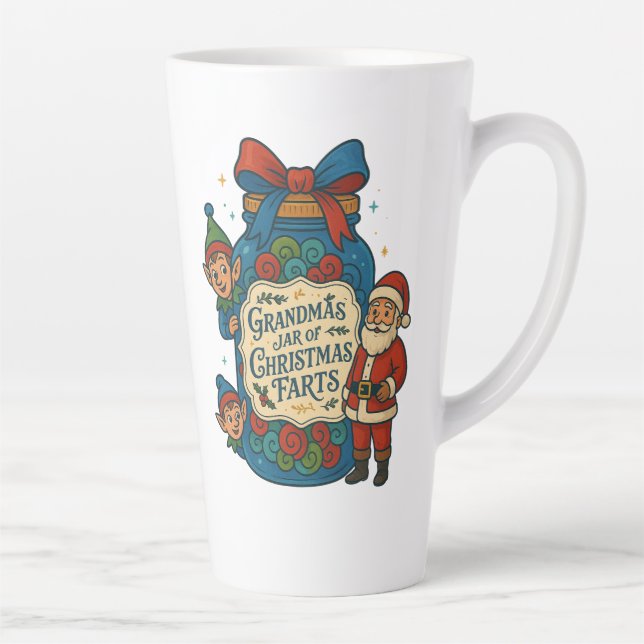 Tasse Latte Grandma’s Jar of Christmas Farts Funny Holiday (Droite)