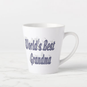 Tasse Latte Grandma typographie grise Fête des mères
