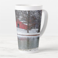 Grange Rouge Dans La Neige