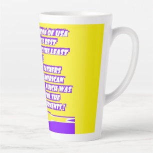 Tasse Latte Graphique de message de mots sur AMERICA