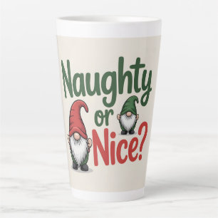 Tasse Latte Graphique de Noël méchant ou gentil : Gnomes migno