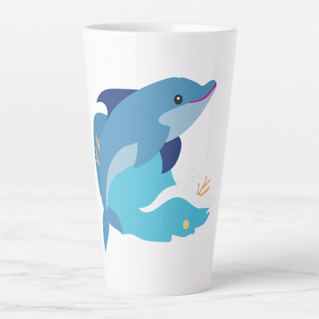 Tasse Latte graphisme de dauphin (Devant)