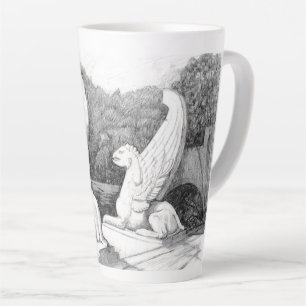 Tasse Latte Griffins sculpté crayon monochrome Art