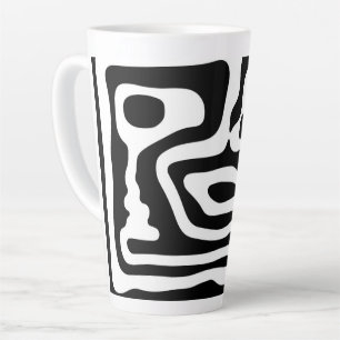 Tasse Latte Grip Vise : Noir et Blanc Abstrait