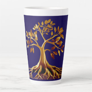 Tasse Latte Grosse Musique Latte En Fleur D'Or